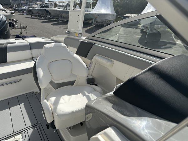 A bow rider is a boat with an open bow area where there are extra seats in front of the windshield.  Bow riders are typically between 17' and 30'long. They are well suited for many recreational water sports such as tubing, water skiing, and swimming.