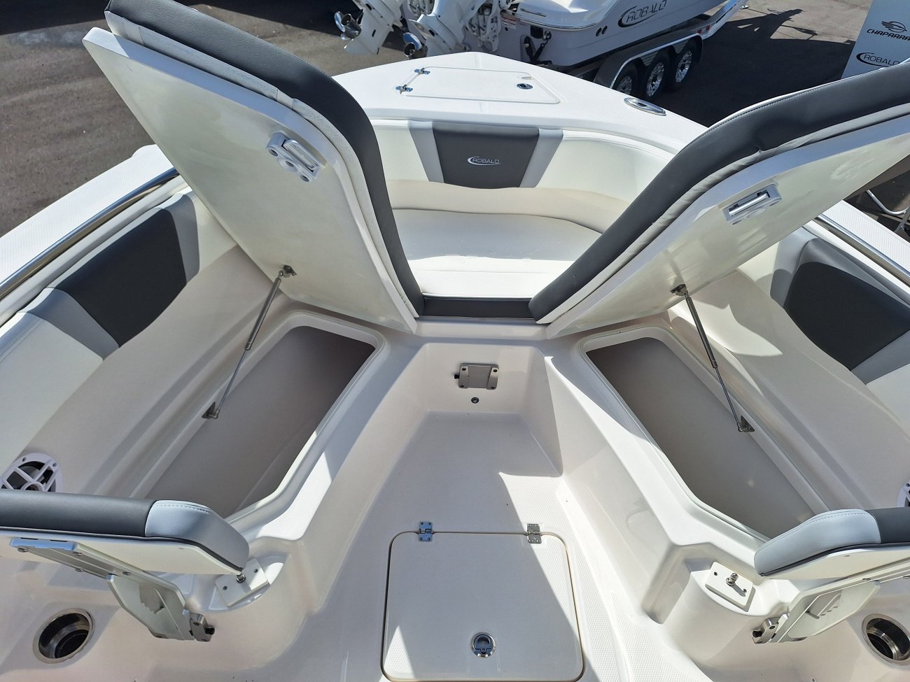 Glass fibers either loose or woven, reinforced with resin and used in the construction of many boats.